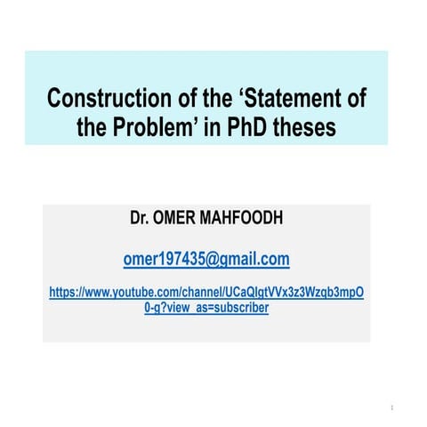 Problem statement (dr.omer)
