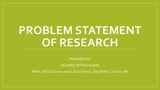 Research problem statement | PPT