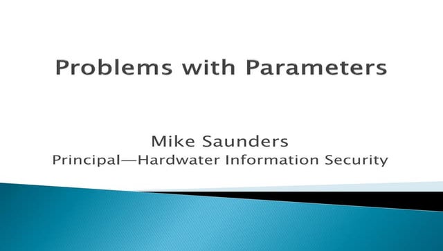 Problems with parameters b sides-msp