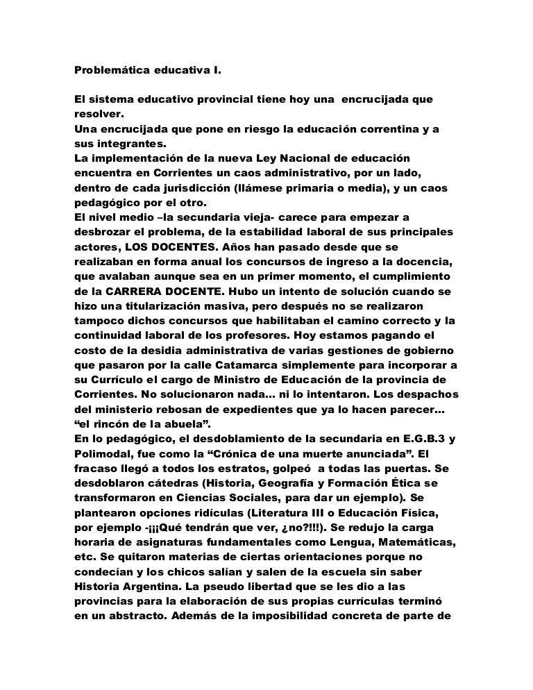 Problemática educativa I