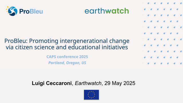 ProBleu: Promoting intergenerational change via citizen science and education...