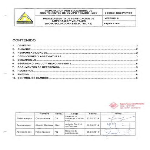 Procedimiento caliobracion maquinas soldar