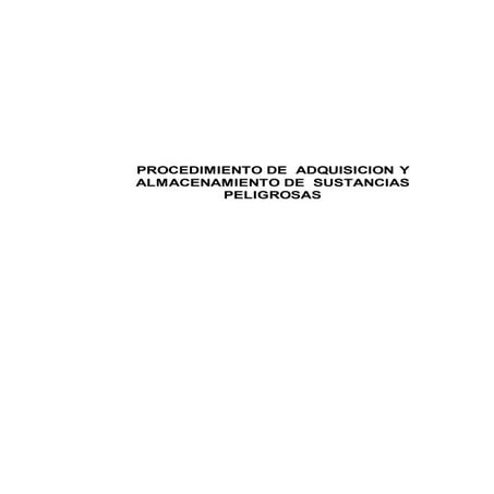 Procedimiento de adquisicion transporte y almacenamiento de sustancias ...