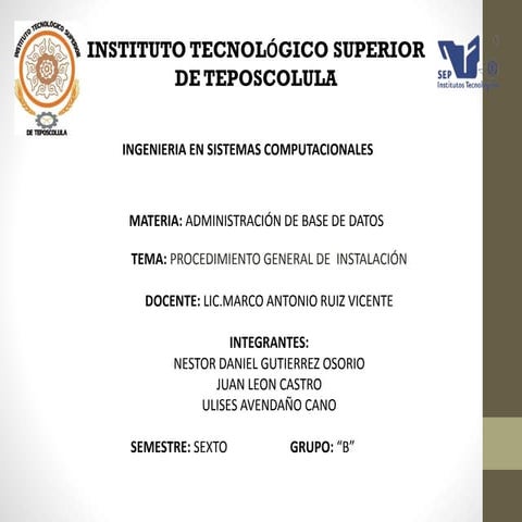 Procedimiento general de  instalación