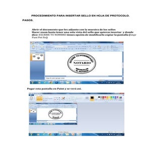 Procedimiento para insertar sello e...