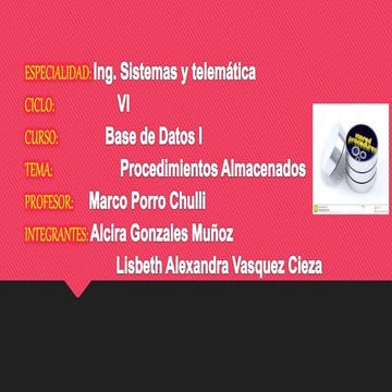 PROCEDIMIENTOS ALMACENADOS