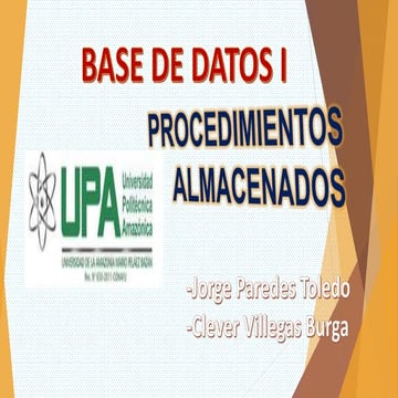 Procedimientos almacenados