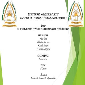 Procedimientos contables y Principios de contabilidad