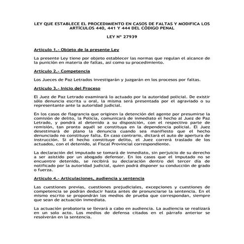 Procedimientos de faltas