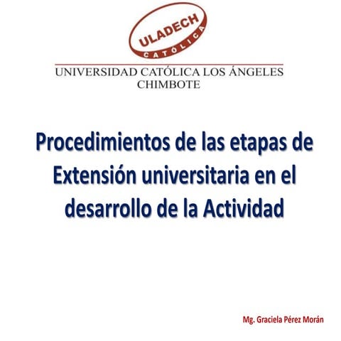 Procedimientos de las etapas de extensión universitaria tutores