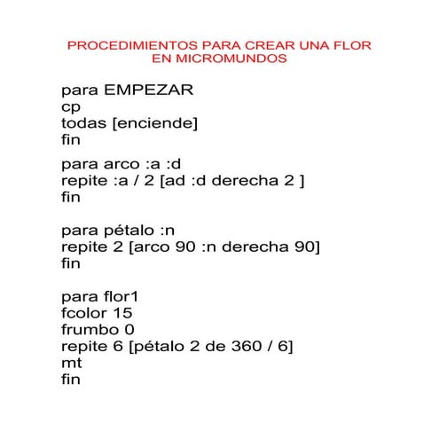 Procedimientos flor