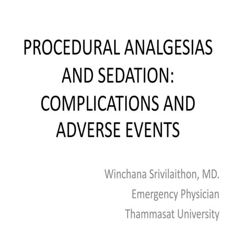 Procedural analgesia and sedation adverse event