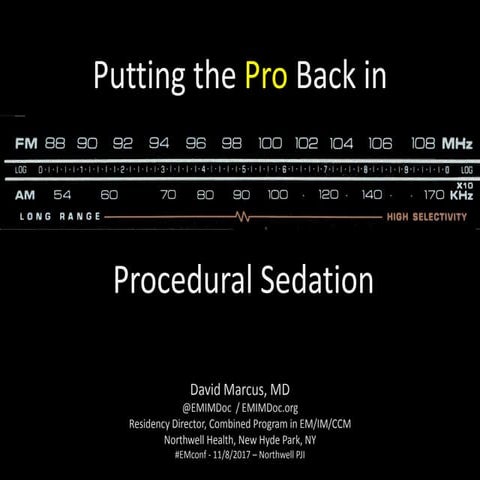 Procedural Sedation and Analgesia in the Emergency Department