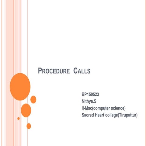 Procedure  calls(compilar)