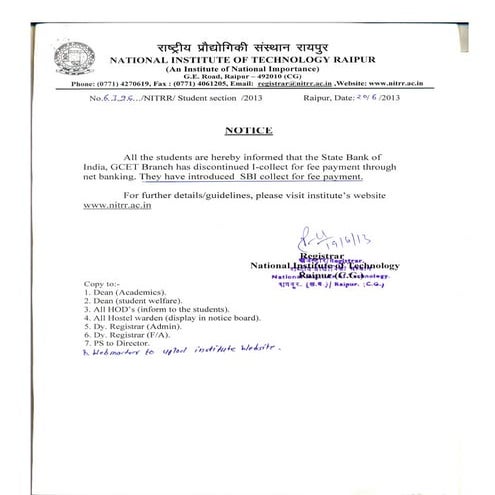 Procedure of payment