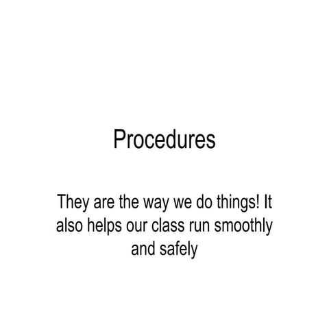 Procedures in classroom
