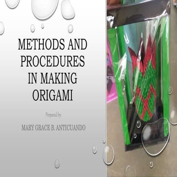 Procedures when making origami design 