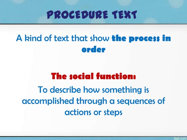 Procedure text ppt