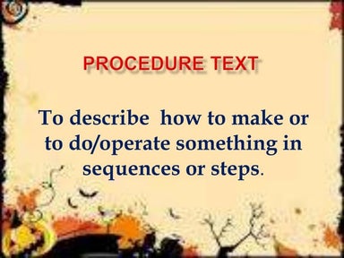Example of Procedure Text | PPT