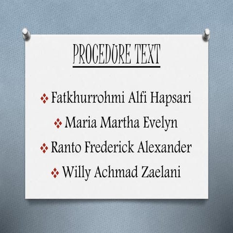 Procedure Text