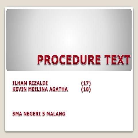 Contoh Procedure Text (HOW TO USE RICE COOKER)