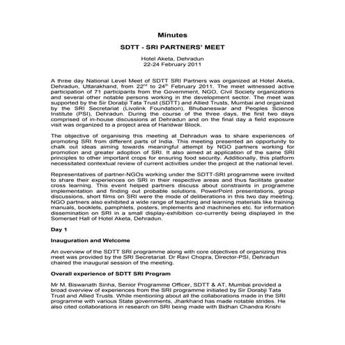 Proceedings   Partners Meet 22-24 February 2011 Dehradun