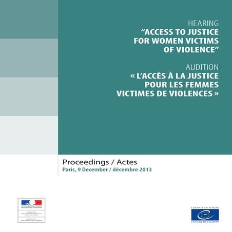 Audition L'accès à la justice pour les femmes victimes de violence