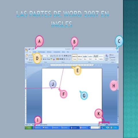 Partes en Ingles de word 2007