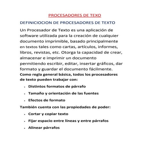 Procesadores de texo