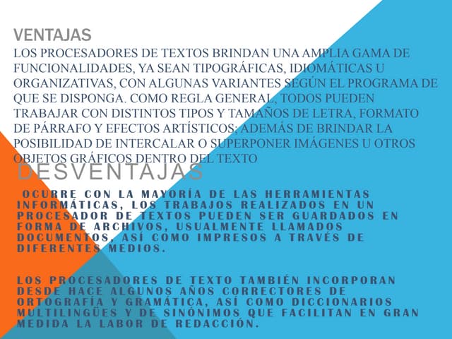 Ventajas Y Desventajas De Los Procesadores De Textos