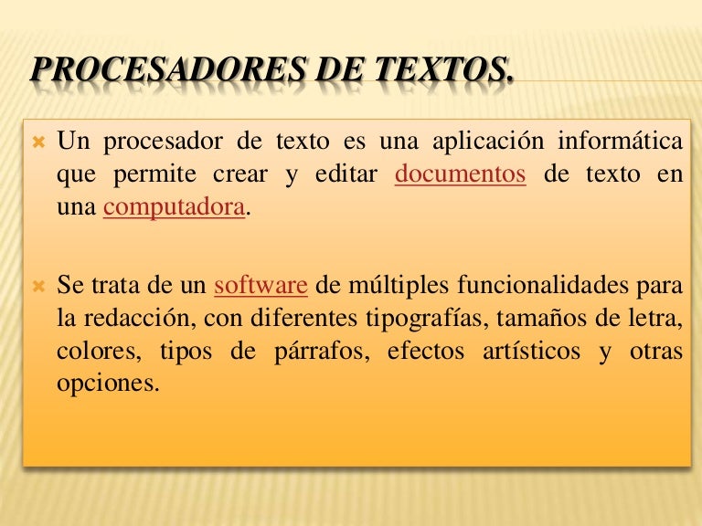 Procesadores De Textos Exposicion