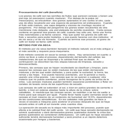 Procesamiento de cafe