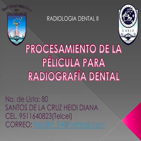 Procesamiento de la pélicula para radiografia dental