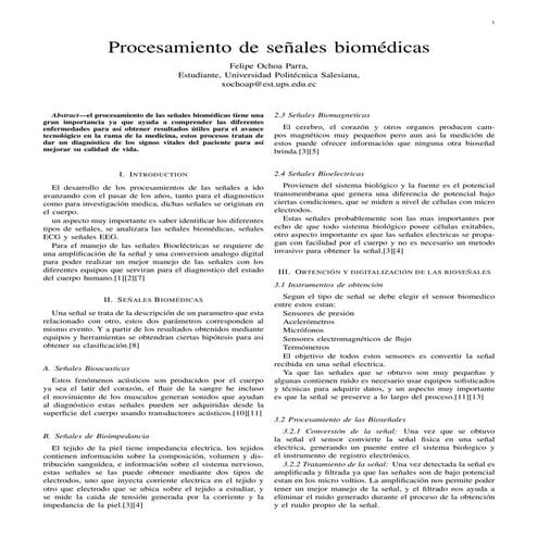Procesamiento de señales biomédicas