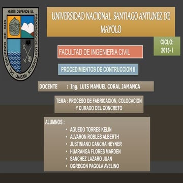 ELABORACION-COLOCACION Y PARAMETROS DEL CONCRETO