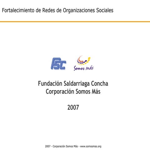 Proceso fortalecimiento redes de organizacions sociales