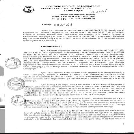 Proceso administrativo ugel lambayeque