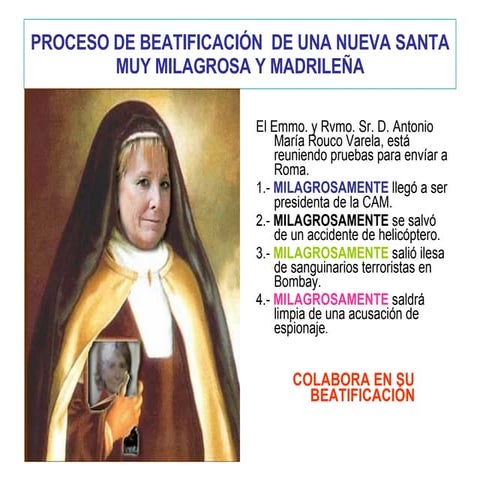 Proceso Beatificacion Nueva Santa