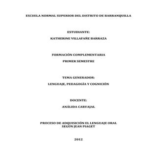 PROCESO DE ADQUISICIÓN DEL LENGUAJE...