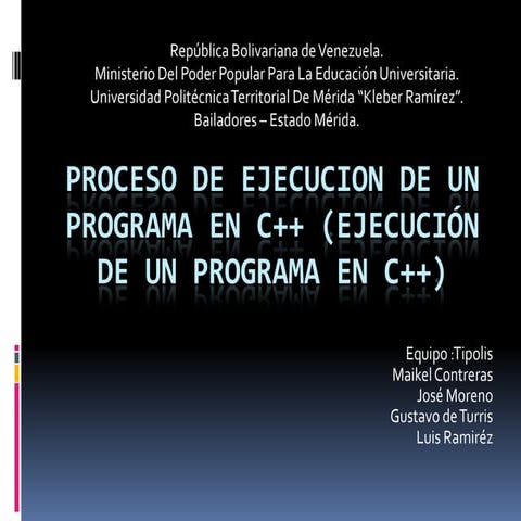 Proceso de ejecucion de un programa en C++