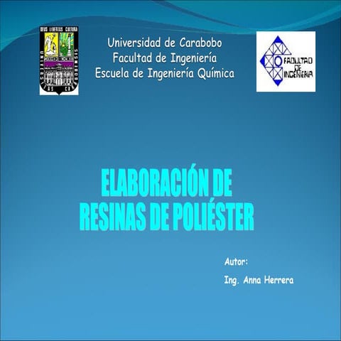 Proceso De Elaboración De Resinas de Poliester