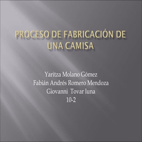 Proceso de fabricacion camisas