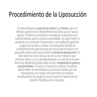 Proceso de la liposuccion