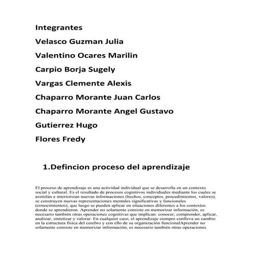 Proceso Del Aprendizaje