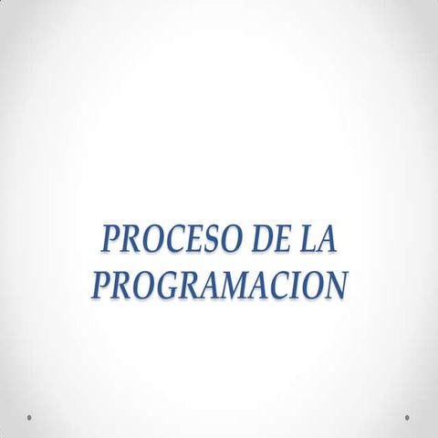 Proceso de la programacion