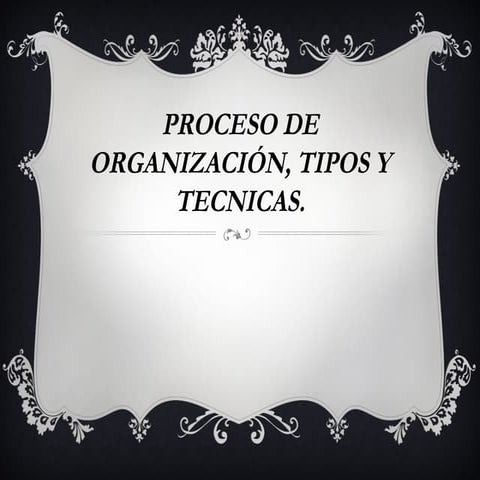 Proceso de organización, tipos y tecnicas(administracion)