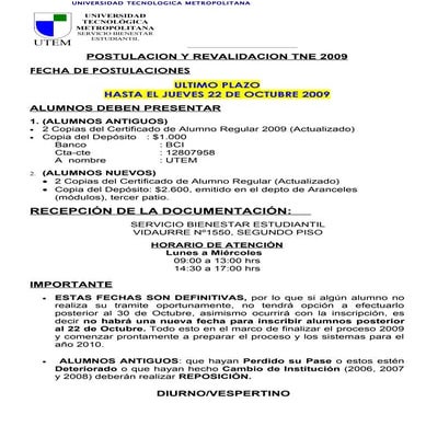 Proceso De Revalidacion 2009