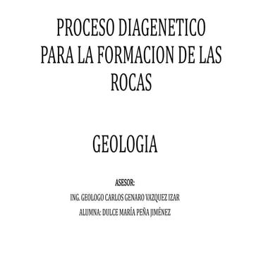 Proceso diagenetico para la formacion de las rocas