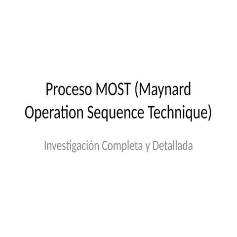 Most (Maynard Operation Sequence Technique/Técnica Maynard de ...