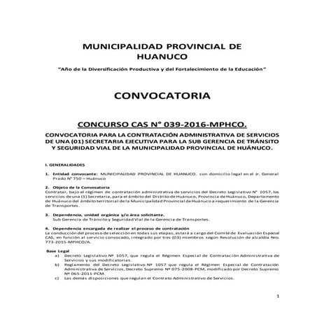 Proceso nro 039 2016 - secretaria ejecutiva